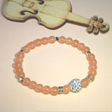 Natural Stone Bead Bracelet Jaspers Sun Morganite Sapphires Alloy Girl Gift