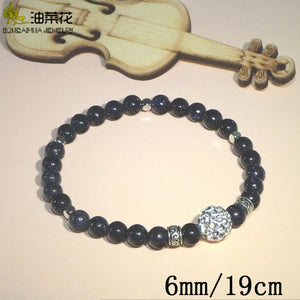 Natural Stone Bead Bracelet Jaspers Sun Morganite Sapphires Alloy Girl Gift