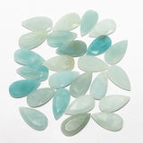 Natural Stone Faceted Water Drop Shape Necklace Pendant Bead Set