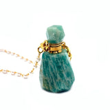 Amethyst Tiger Eye Stone Perfume Bottle Necklace Women
