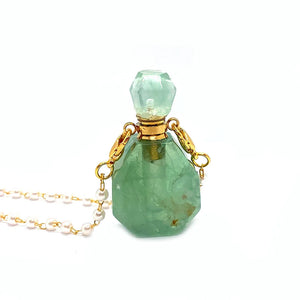 Amethyst Tiger Eye Perfume Bottle Pendant Necklace