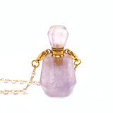 Amethyst Tiger Eye Perfume Bottle Pendant Necklace