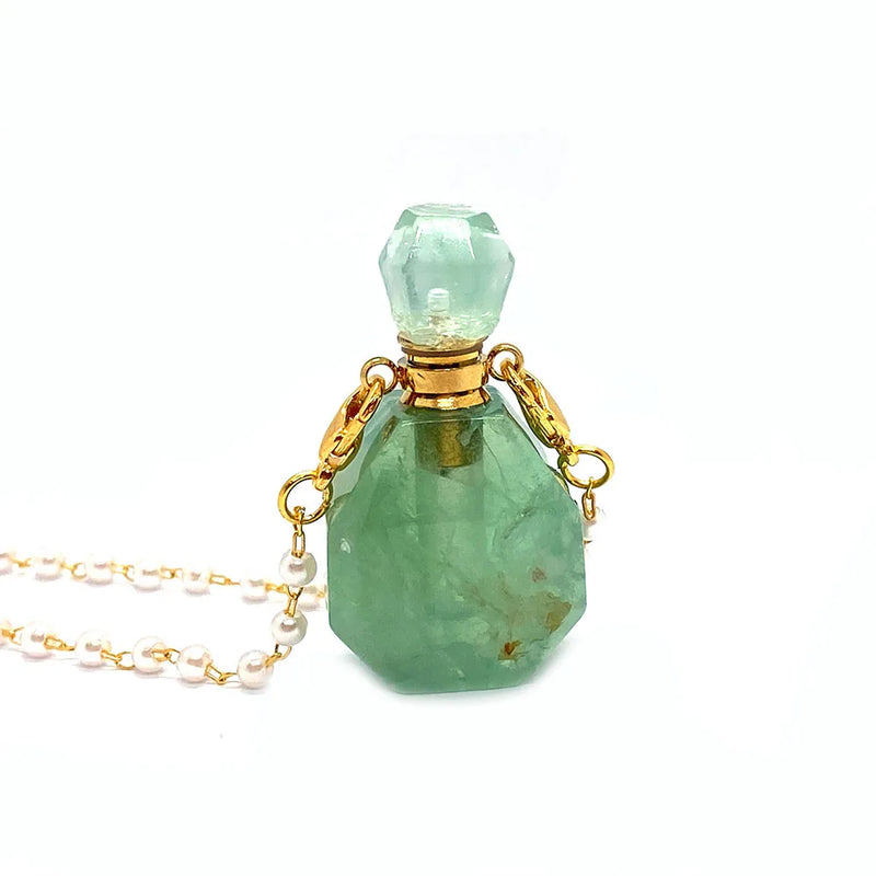 Amethyst Tiger Eye Perfume Bottle Pendant Necklace