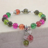 Olive Jade Opal Powder Tourmaline Stone Bracelet Wedding Gift