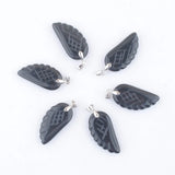 6Pcs Natural Stone Angel Wings Agates Beads Charms Pendants