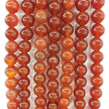 Natural Red Agate Gemstone Beads 6/8/10MM Round for DIY Jewelry Making