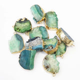 Green Crystal Tooth Cluster Necklaces Pendants Jewelry 6Pcs