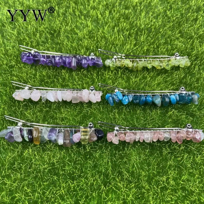 Natural Stone Hair Clips for Women Crystal Clip Hair Accessories