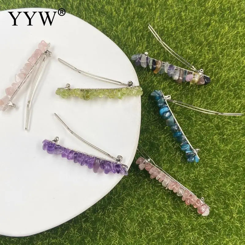 Natural Stone Hair Clips for Women Crystal Clip Hair Accessories
