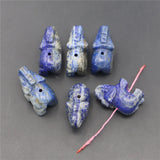 Lazulite Lapis Lazuli Elephant Pendants for Women Necklace 6PCS