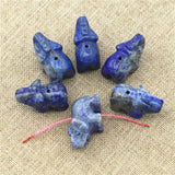 Lazulite Lapis Lazuli Elephant Pendants for Women Necklace 6PCS