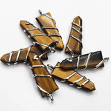 Natural Stone Multicolor Arrow Necklace Pendant 4Pcs