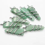 Natural Stone Multicolor Arrow Necklace Pendant 4Pcs