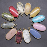 Natural Stone Pendants Agates Crystal Oval Phnom Penh Shape Rose Quartz Charms