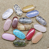 Natural Stone Pendants Agates Crystal Oval Phnom Penh Shape Rose Quartz Charms