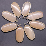 Natural Stone Pendants Agates Crystal Oval Phnom Penh Shape Rose Quartz Charms