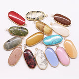 Natural Stone Pendants Agates Crystal Oval Phnom Penh Shape Rose Quartz Charms
