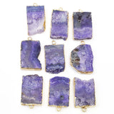 Purple Crystal Tooth Cluster Pendant Necklace Charms 6Pcs
