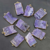 Purple Crystal Tooth Cluster Pendant Necklace Charms 6Pcs