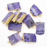 Purple Crystal Tooth Cluster Pendant Necklace Charms 6Pcs