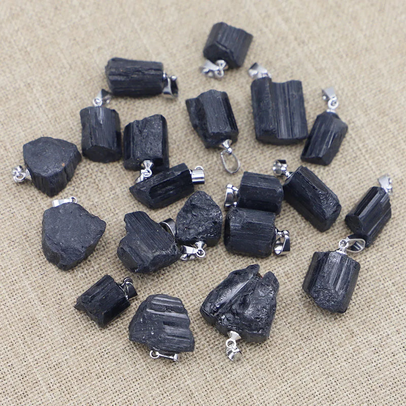 Tourmaline Pendants Charms for Necklace Jewelry Making Bulk 20pcs