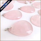 Rose Quartz Crystal Beads Charm Pendant for DIY Jewelry Making