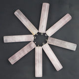 Rose Quartz Necklace Pendants Reiki Charms DIY Jewelry Making 6Pcs