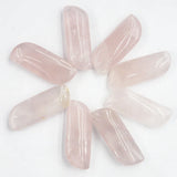 Rose Quartz Pendants Long Oval Necklaces DIY Jewelry 6Pcs