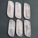 Rose Quartz Pendants Long Oval Necklaces DIY Jewelry 6Pcs