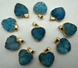 Titanium Quartz Crystal Heart Pendant for Jewelry Making, 6PCS