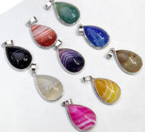 Natural Stone Agate Water Drop Pendant Charms for Jewelry Making