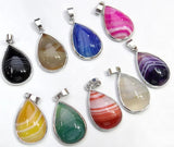 Natural Stone Agate Water Drop Pendant Charms for Jewelry Making