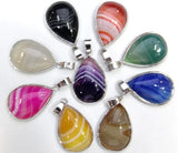 Natural Stone Agate Water Drop Pendant Charms for Jewelry Making