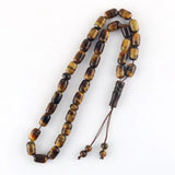 Natural Tiger Eye 8*12 mm Tassel Pendant Islamic Rosary Muslim Tasbih