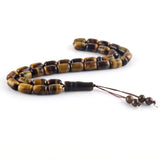 Natural Tiger Eye 8*12 mm Tassel Pendant Islamic Rosary Muslim Tasbih