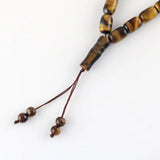 Natural Tiger Eye 8*12 mm Tassel Pendant Islamic Rosary Muslim Tasbih