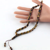 Natural Tiger Eye 8*12 mm Tassel Pendant Islamic Rosary Muslim Tasbih