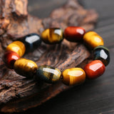 Tiger Eye Bracelet Big Beads Red Stone Men's Jewelry