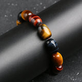 Tiger Eye Bracelet Big Beads Red Stone Men's Jewelry
