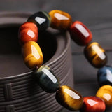 Tiger Eye Bracelet Big Beads Red Stone Men's Jewelry