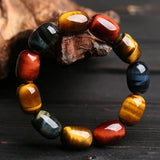 Tiger Eye Bracelet Big Beads Red Stone Men's Jewelry