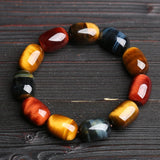 Tiger Eye Bracelet Big Beads Red Stone Men's Jewelry