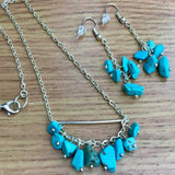 Turquoise Necklace Earring Set Dragon Silver Keychain Chakra Choker