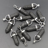 Volcanic Stone Hexagonal Pillar Point Pendants Crystal Necklace