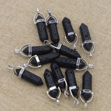 Volcanic Stone Hexagonal Pillar Point Pendants Crystal Necklace