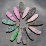Natural Water Drop Druzy Stone Necklace Pendants