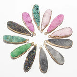 Natural Water Drop Druzy Stone Necklace Pendants