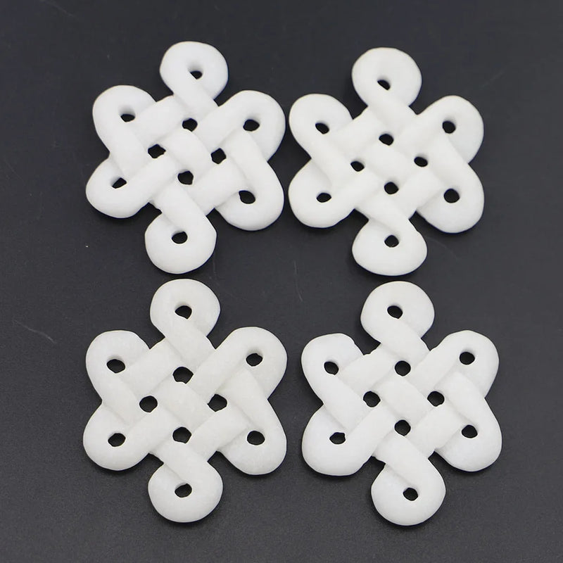 Natural Jade Chinese Knot Necklace Pendants Beads Charms Jewelry