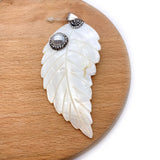Shell Pendant Set with Pearl Rhinestones DIY Earrings Necklace 41x85mm