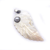 Shell Pendant Set with Pearl Rhinestones DIY Earrings Necklace 41x85mm